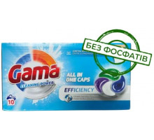 Гелеві капсули для прання Gama Cleaning Power 4in1 від складних забруднень 10 шт (ціна за 1 шт)