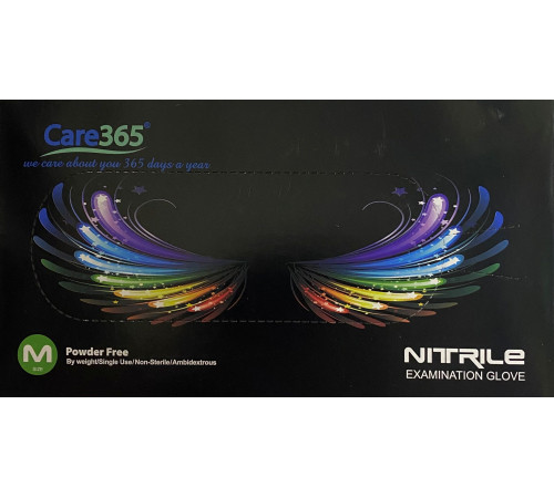 Рукавиці нітрилові Сare 365 М чорні 100 шт
