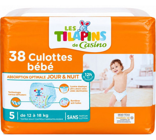 Підгузки-трусики Les Tilapins de Casino 5 (12-18 кг) 38 шт