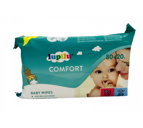 Влажные салфетки детские Lupilu Comfort 80+20 шт