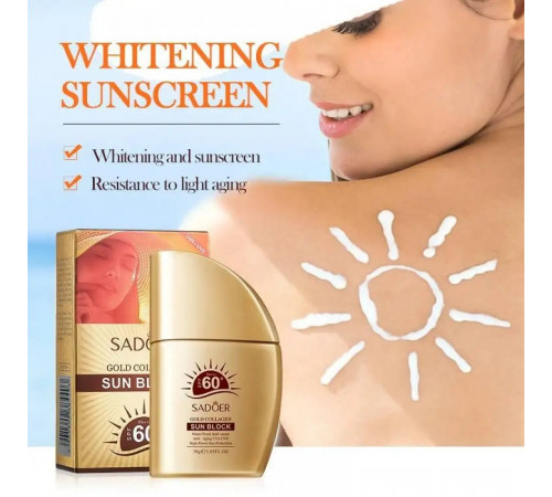 Сонцезахисний крем Sadoer Gold Collagen SPF 60 30 г Сонцезахисний крем Sadoer Gold Collagen SPF 60 30 г