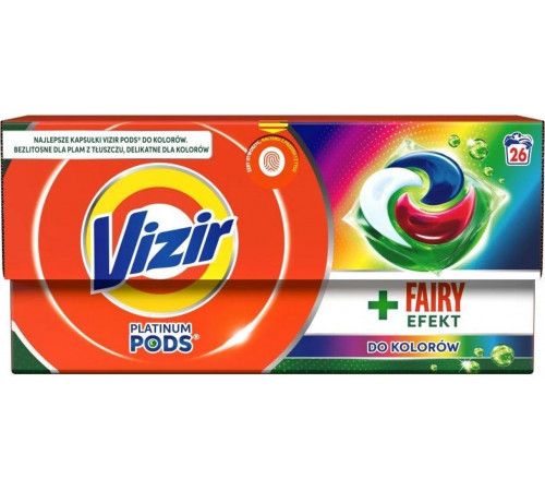 Гелеві капсули Vizir Platinum Pods + Fairy Effect 26 шт (ціна за 1 шт)