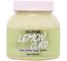 Сахарный скраб для тела Hollyskin Lemon Curd с маслом Ши и Перлитом 300 мл