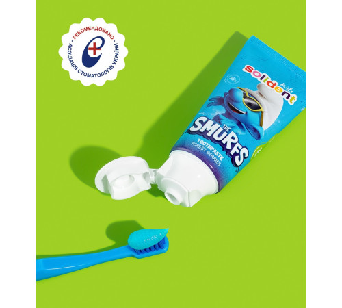 Дитяча зубна паста Solident Kids The Smurfs з фтором Лісові ягоди 50 мл