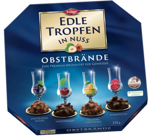 Шоколадные конфеты Trumpf Edle Tropfen in Nuss Obstbrande 250 г