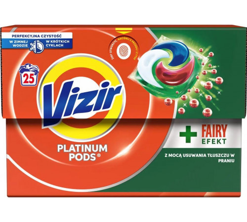 Гелевые капсулы Vizir Platinum Pods + Fairy Effect 25 шт (цена за 1 шт) Гелевые капсулы Vizir Platinum Pods + Fairy Effect 25 шт (цена за 1 шт)