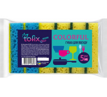 Губки кухонные Tofix Colorful пористые 5+1 шт