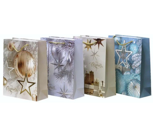 Пакет подарунковий Y2814М Новорічний 26х32х10 см