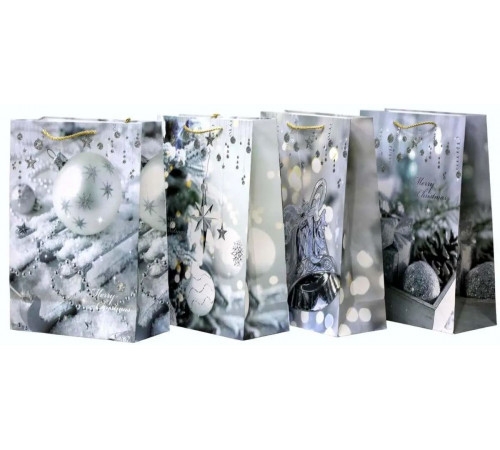 Пакет подарунковий 2814-S Новорічний 18х23х10 см