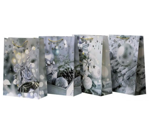 Пакет подарунковий 2816-S Новорічний 18х23х10 см