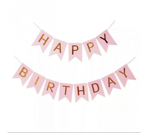 Растяжка праздничная 10261 Happy birthday флажки