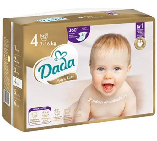 Підгузки дитячі Dada Extra Care 4 Maxi (7-16 кг) 42 шт