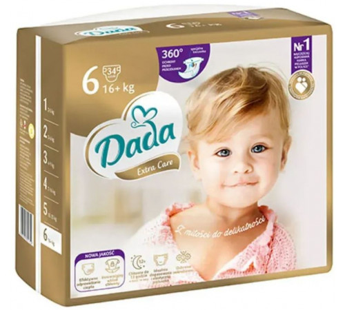 Підгузки дитячі Dada Extra Care 6 Extra Large (16+ кг) 34 шт