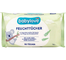Серветки вологі дитячі Babylove з екстрактом Алое Вера та Ромашки 80 шт