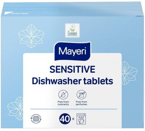 Таблетки для посудомийних машин Mayeri Sensitive 40 шт (ціна за 1шт)