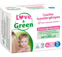 Эко-подгузники Love & Green Naturelle 5 размер (11-25 кг) 40 шт