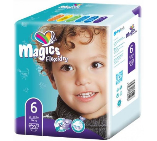 Підгузки Magics Flexidry 6 (15+ кг) 23 шт