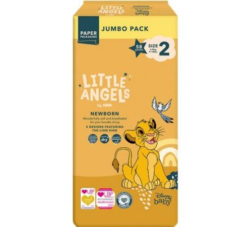 Підгузки Asda Little Angels Newborn 2 (4-8 кг) 58 шт Підгузки Asda Little Angels Newborn 2 (4-8 кг) 58 шт