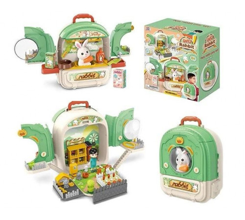 Игровой набор в рюкзаке Rabbit 008-999-2 (фигурки животных, огорода, аксессуары для кролика)