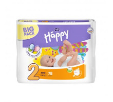 Підгузники дитячі Happy Midi (2) 3-6 кг 78 шт