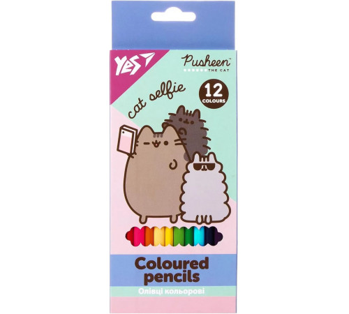 Олівці кольорові Yes 290761 Pusheen 12 кольорів