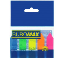 Закладки пластикові стрілки Buromax ВМ2308-98 Neon з клейким шаром 5 х 25 шт