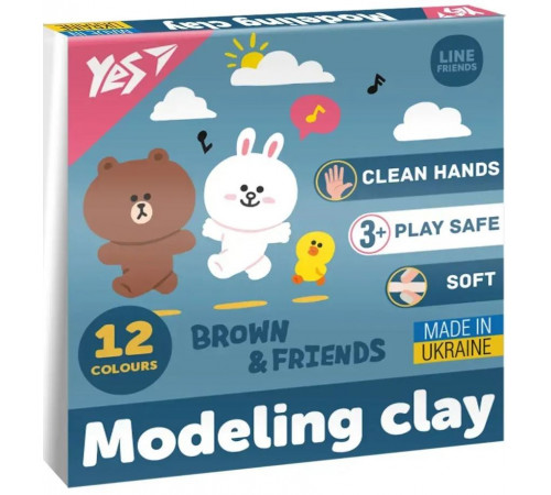 Пластилін Yes 540670 Line Friends 12 кольорів 240 г