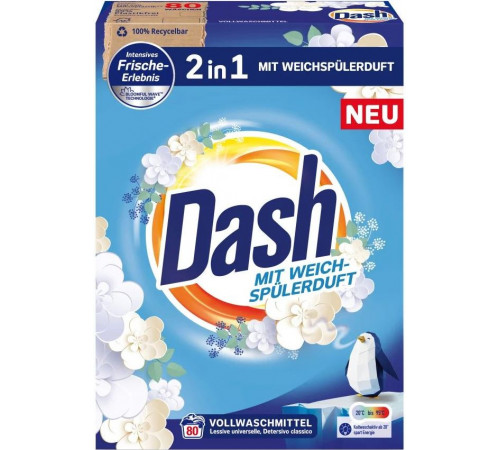 Пральний порошок Dash 2in1 Vollwaschmittel 4.8 кг 80 циклів прання