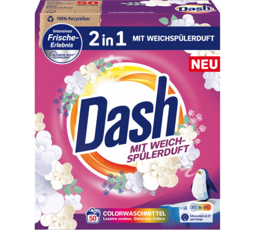 Стиральный порошок Dash 2in1 Colorwaschmittel 3 кг 50 циклов стирки