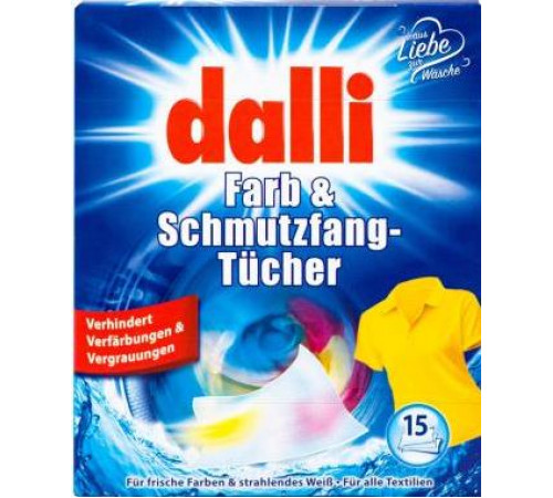 Серветки абсорбуючі для прання кольорових тканин Dalli Color 15 шт Серветки абсорбуючі для прання кольорових тканин Dalli Color 15 шт