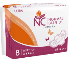 Гигиенические прокладки Normal Cliniс Ultra Silk & Dry Normal 4 капли 8 шт