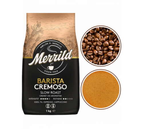 Кава в зернах Merrild Barista Cremoso 1 кг Кава в зернах Merrild Barista Cremoso 1 кг