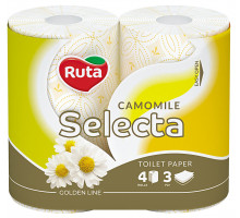 Туалетная бумага Ruta Selecta Camomile 3 слоя 4 рулона