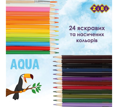 Карандаши детские Zibi ZB2476 AQUA 24 цвета Карандаши детские Zibi ZB2476 AQUA 24 цвета