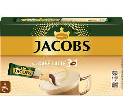 Кава розчинна в стіках Jacobs 3 in 1 Cafe Latte 12.5 г