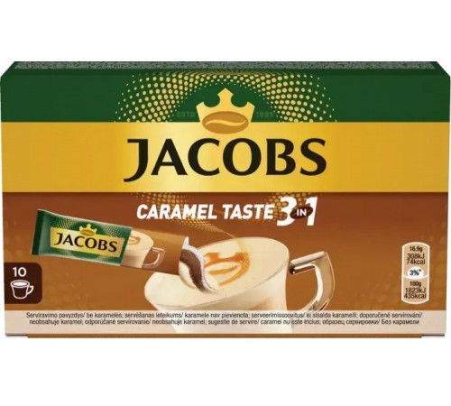 Кофе растворимый в стиках Jacobs 3 in 1 Caramel Taste 16.9 г