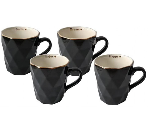 Чашка керамічна Vittora VT-С-312330 Крижана чорна 330 мл