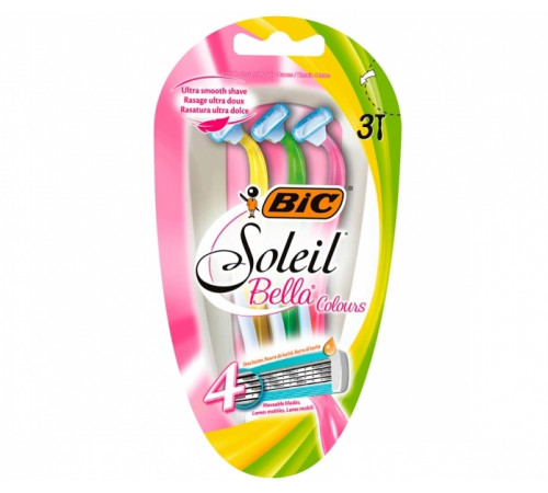 Станки бритвенные BIC Soleil Bella Colours 4 леза 3 шт