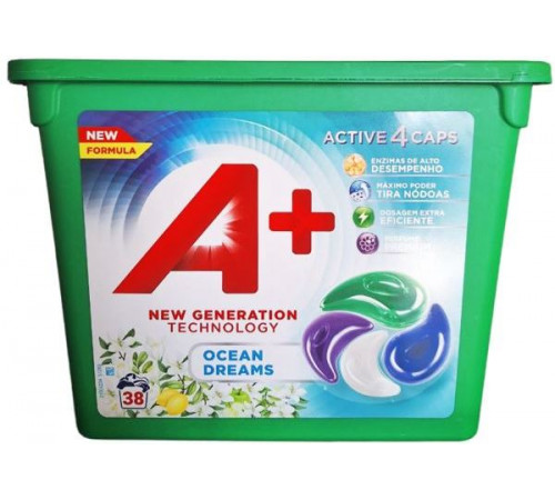 Гелевые капсулы для стирки А+ 4в1 Ocean Dreams 38 шт (цена за 1 шт) Гелевые капсулы для стирки А+ 4в1 Ocean Dreams 38 шт (цена за 1 шт)