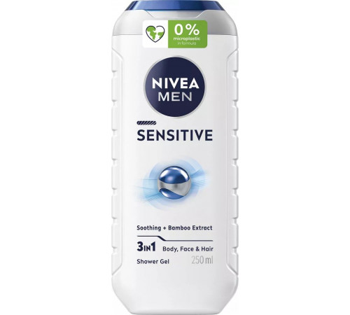 Гель для душа мужской Nivea Men 3 в 1 Sensitive 250 мл