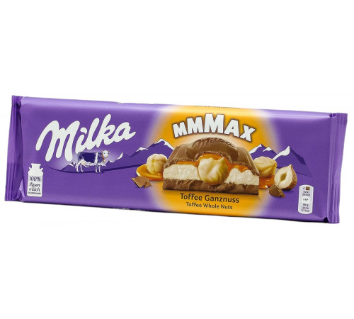 Шоколад молочний Milka Toffee Whole Nuts 300 г