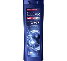 Шампунь проти лупи для чоловіків Clear 2 в1 щоденний захист та догляд 360 мл