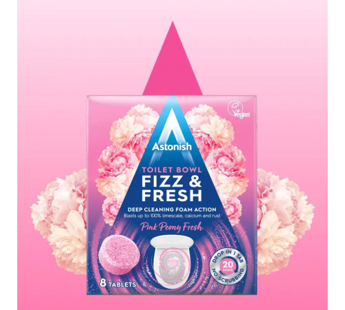 Таблетки для чистки унитаза Astonish Pink Peony 8 шт