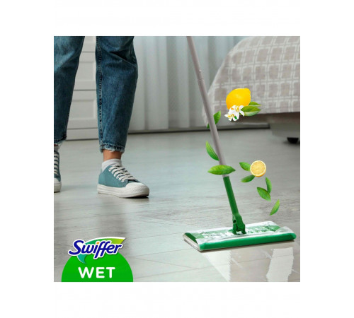 Змінні вологі серветки для швабри Swiffer Wet з ароматом Лимону 10 шт Змінні вологі серветки для швабри Swiffer Wet з ароматом Лимону 10 шт