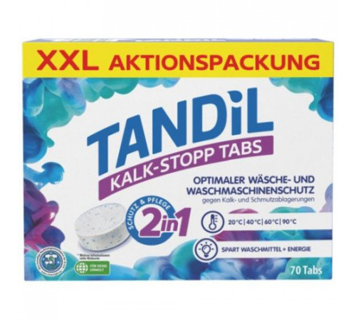 Таблетки против накипи для стиральных машин Tandil 2 in 1 70 шт х 12 г (цена за 1 шт)