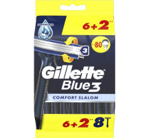 Бритви одноразові чоловічі Gillette Blue3 Comfort Slalom 6+2 шт