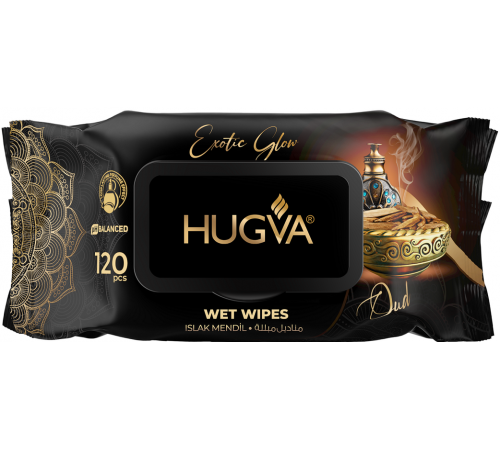 Салфетки влажные Hugva Exotic Glow old с клапаном 120 шт