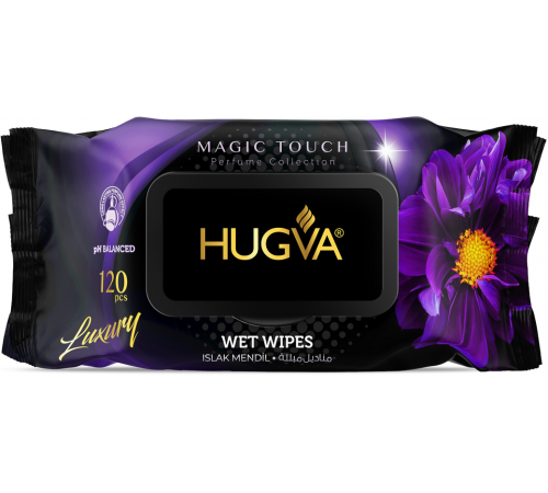 Серветки вологі Hugva Luxury Magic touch з клапаном 120 шт