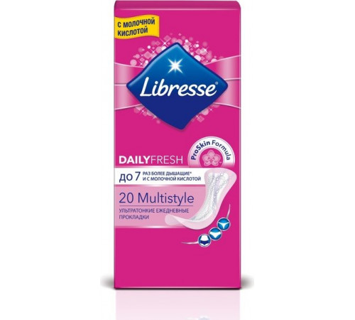 Ежедневные гигиенические прокладки Libresse Dailyfresh Multistyle 20 шт