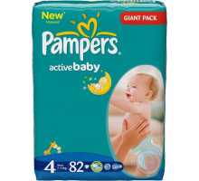 Подгузники детские Pampers Active Baby (4) Maxi 7-14 кг 82 шт Giant pack